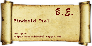 Bindseid Etel névjegykártya